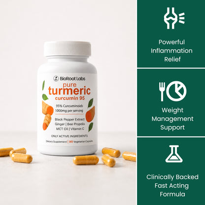Turmeric Curcumin Capsules - 1000mg - For Weight Management And De-Bloating