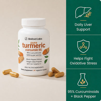 Turmeric Curcumin Capsules (1,000mg) Liver Support Supplement
