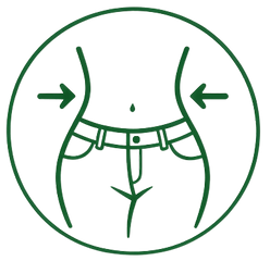 Waistline with arrows pointing inward