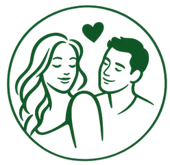 Couple outline with a heart