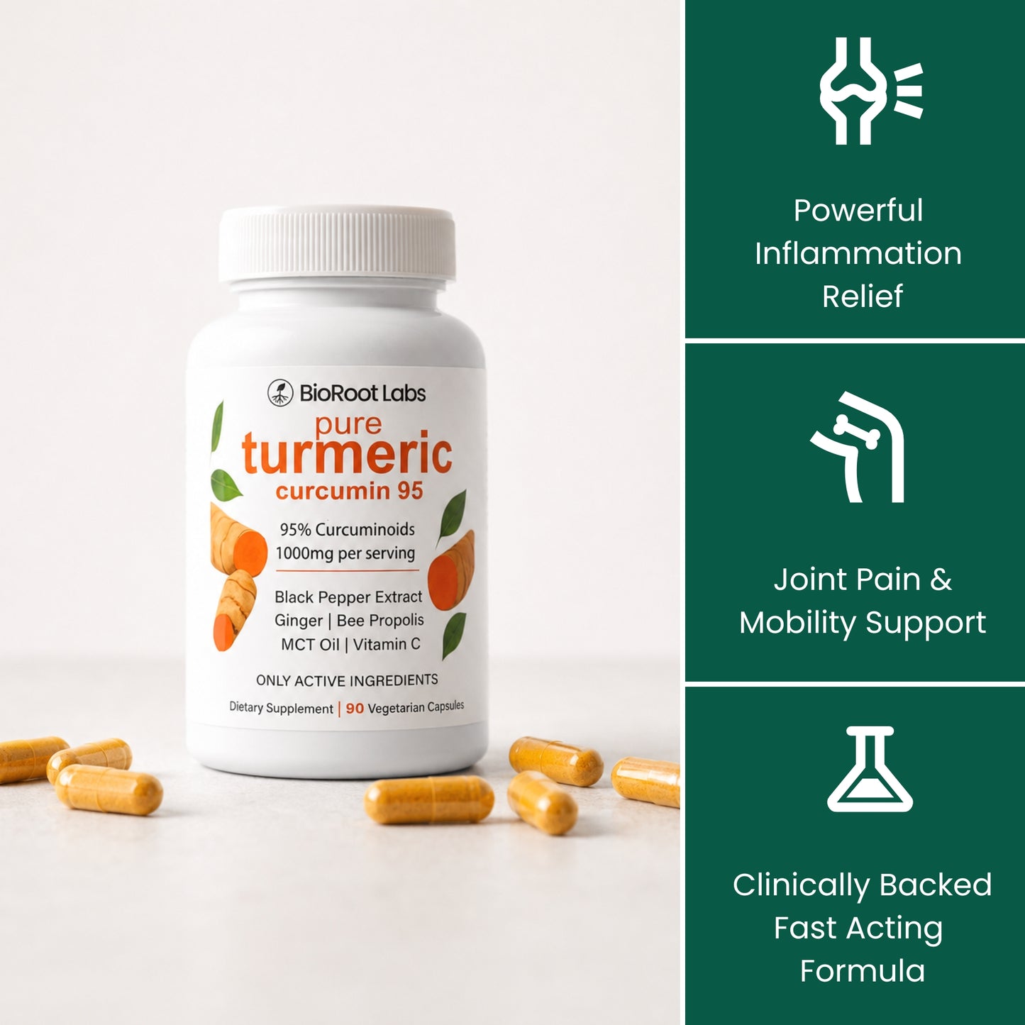 Move More Comfortably with Turmeric Curcumin (1,000mg)
